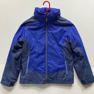 L.L. Bean Kid's Blue Waterproof Wildcat 3-in-1 Ski Jacket